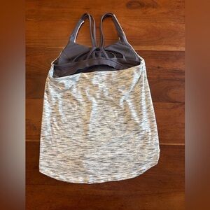 lululemon athletica Gray and White Women's Top